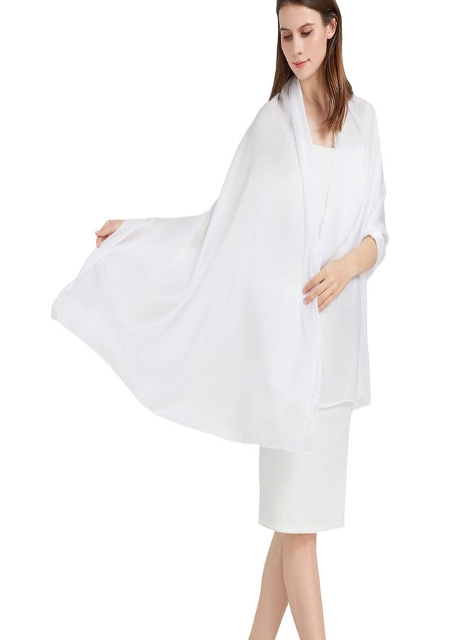 Nonakgado mulberry silk scarf-ladies spring fall summer white long real silk neck scarf hijab travel beach shawl for women(CJ-White) - Image 5